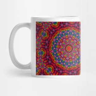 Rainbow coloured mandala style fractal pattern Mug